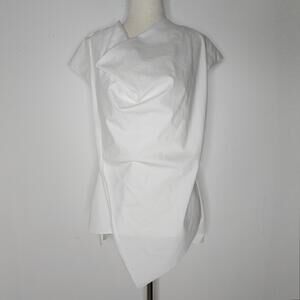 NWT Adam Lippes Women's White Sleeveless Blouse Size 0